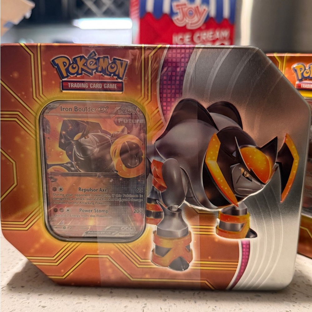 Pokemon Trading Card Game Tin - Orange and Silver